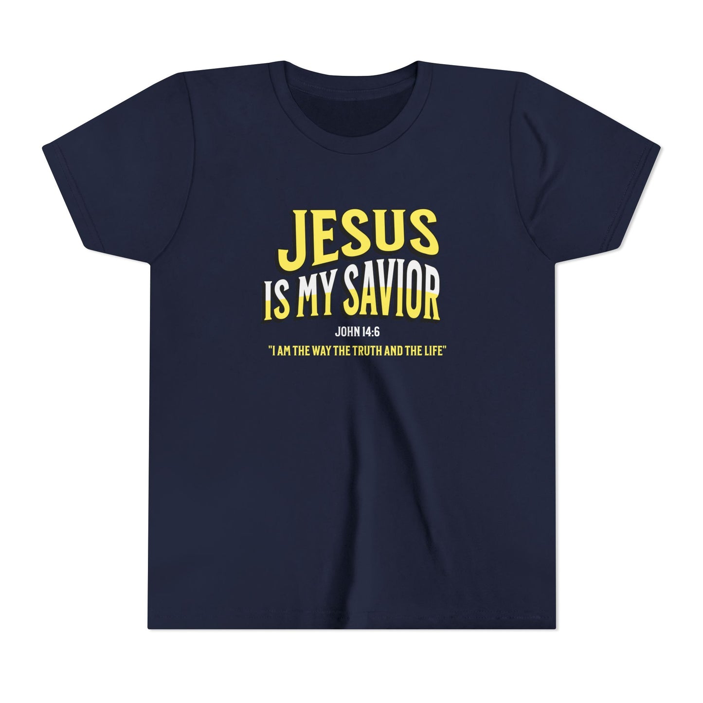 Youth Tee - "Jesus Is My Savior" Christian Kids T-Shirt (John 14:6), Faith-Based