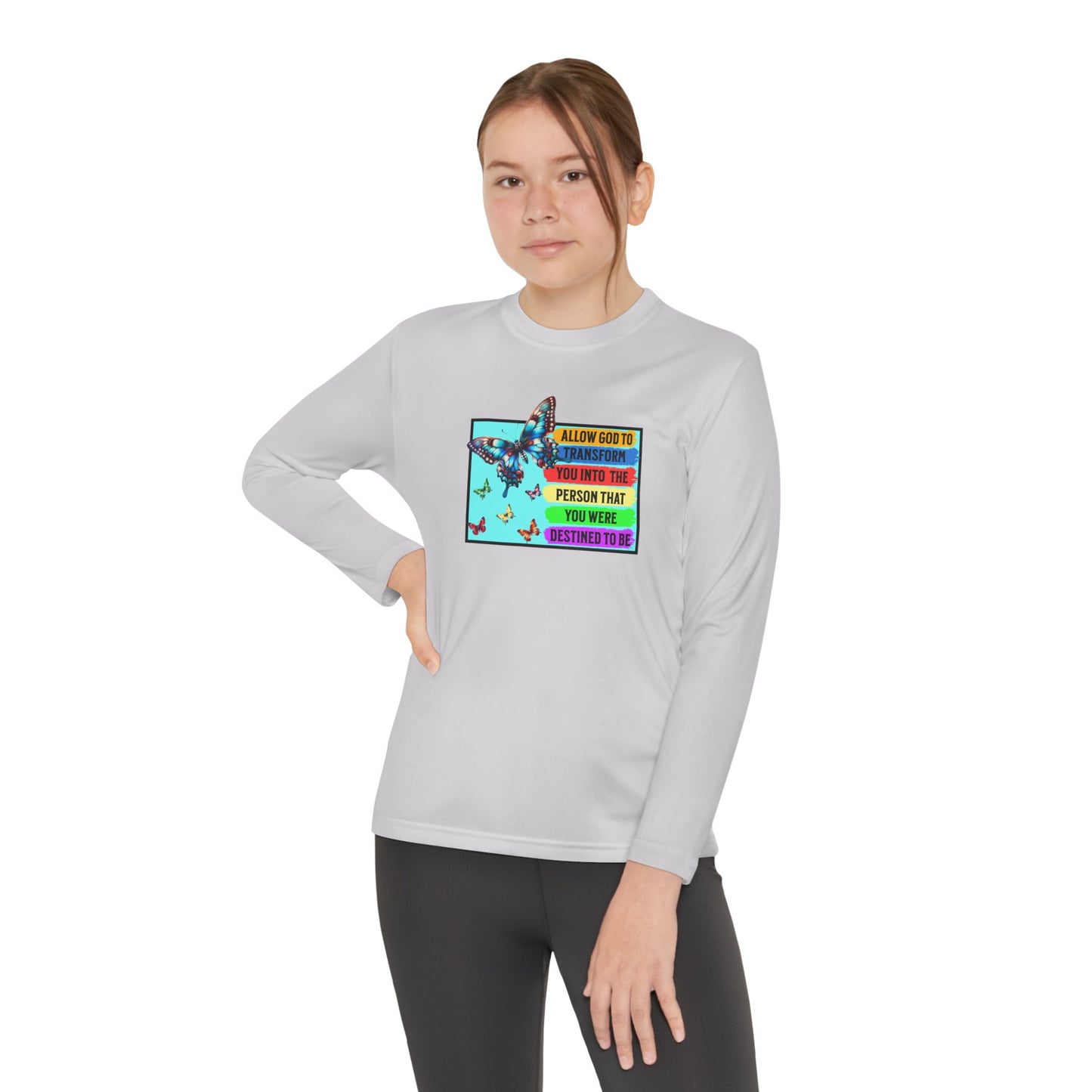 Allow God To Transform You, Youth Long Sleeve Tee — Christian, Faith-Based