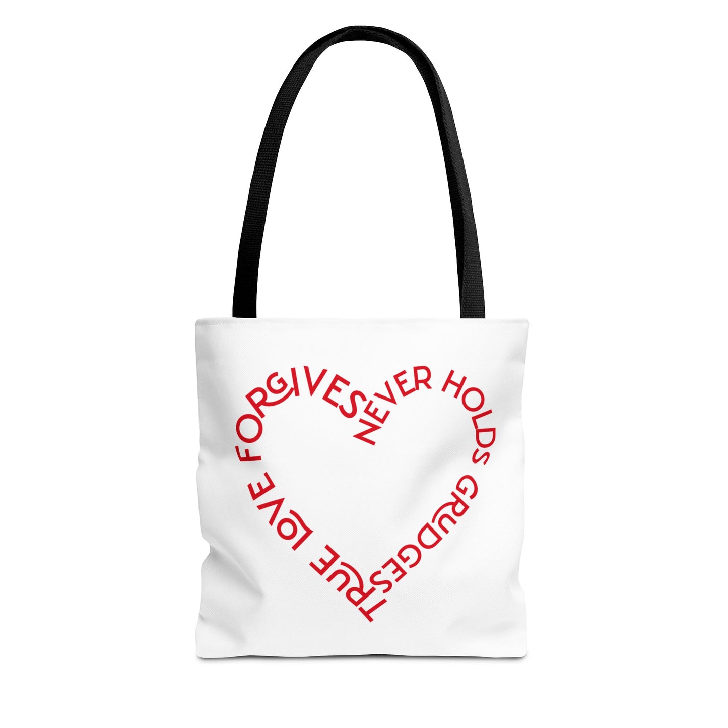True Love Forgives, Christian Tote Bag, Inspirational, Bible Faith
