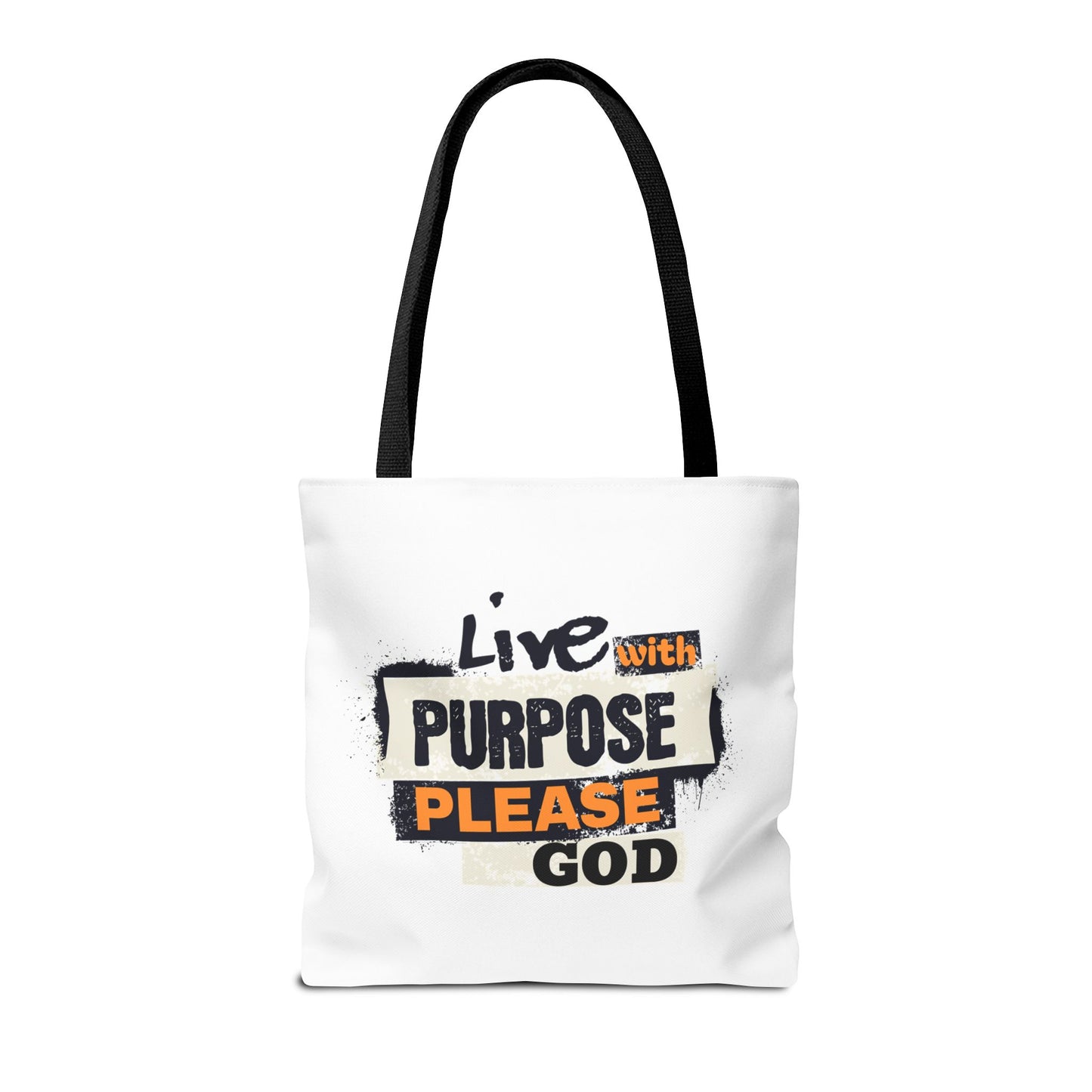 Live with Purpose Please God, Christian Tote Bag, Inspirational Christian Gift, Bible Faith