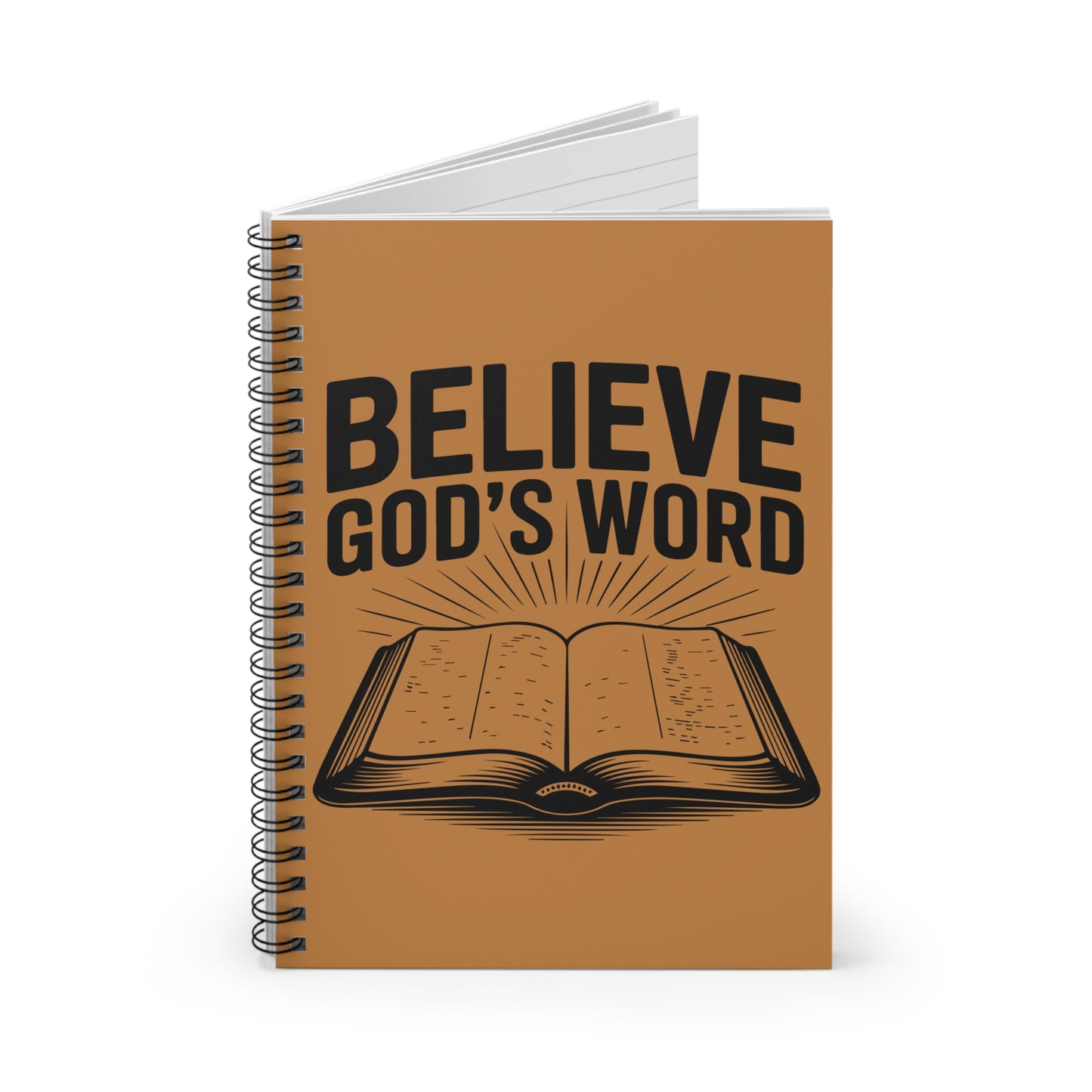 Believe God's Word, Spiral Ruled Journal for Positivity & Gifts