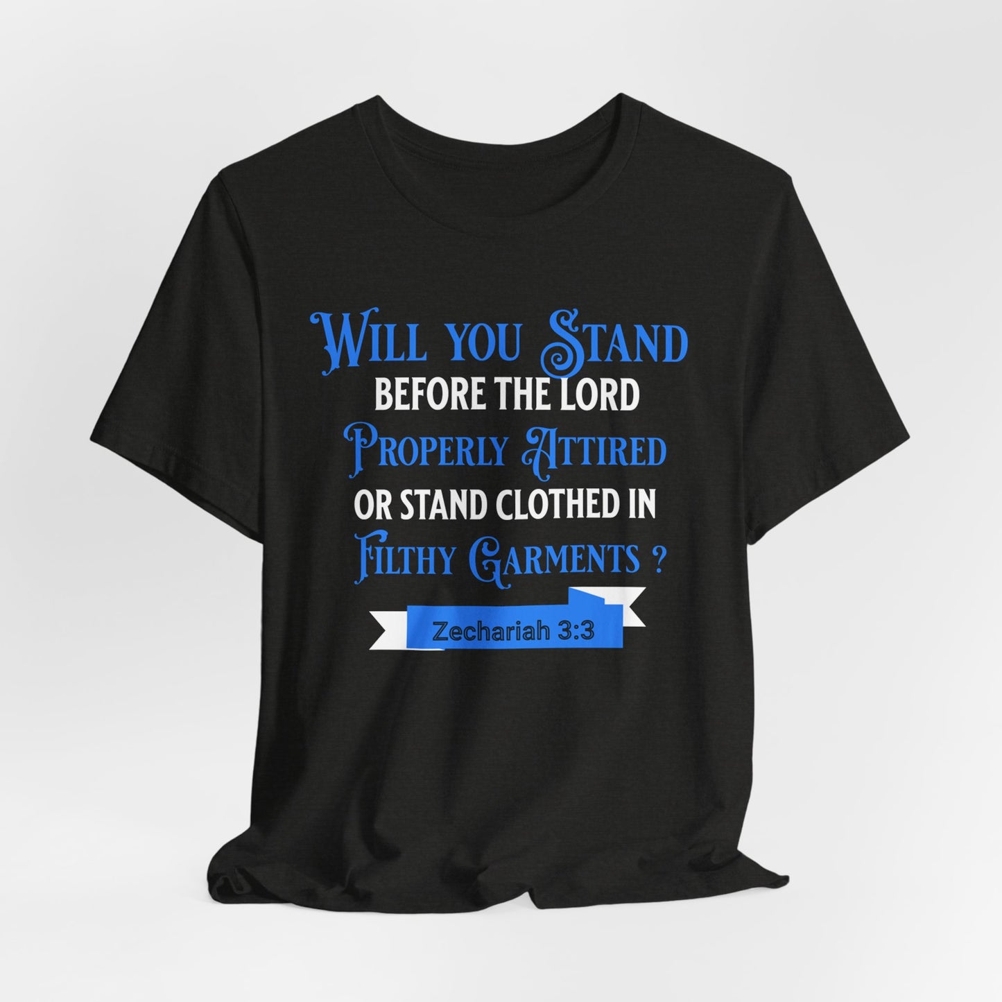 Will You Stand Before the Lord Properly Attired (Blue & White), Christian, Faith-Based, Repentance