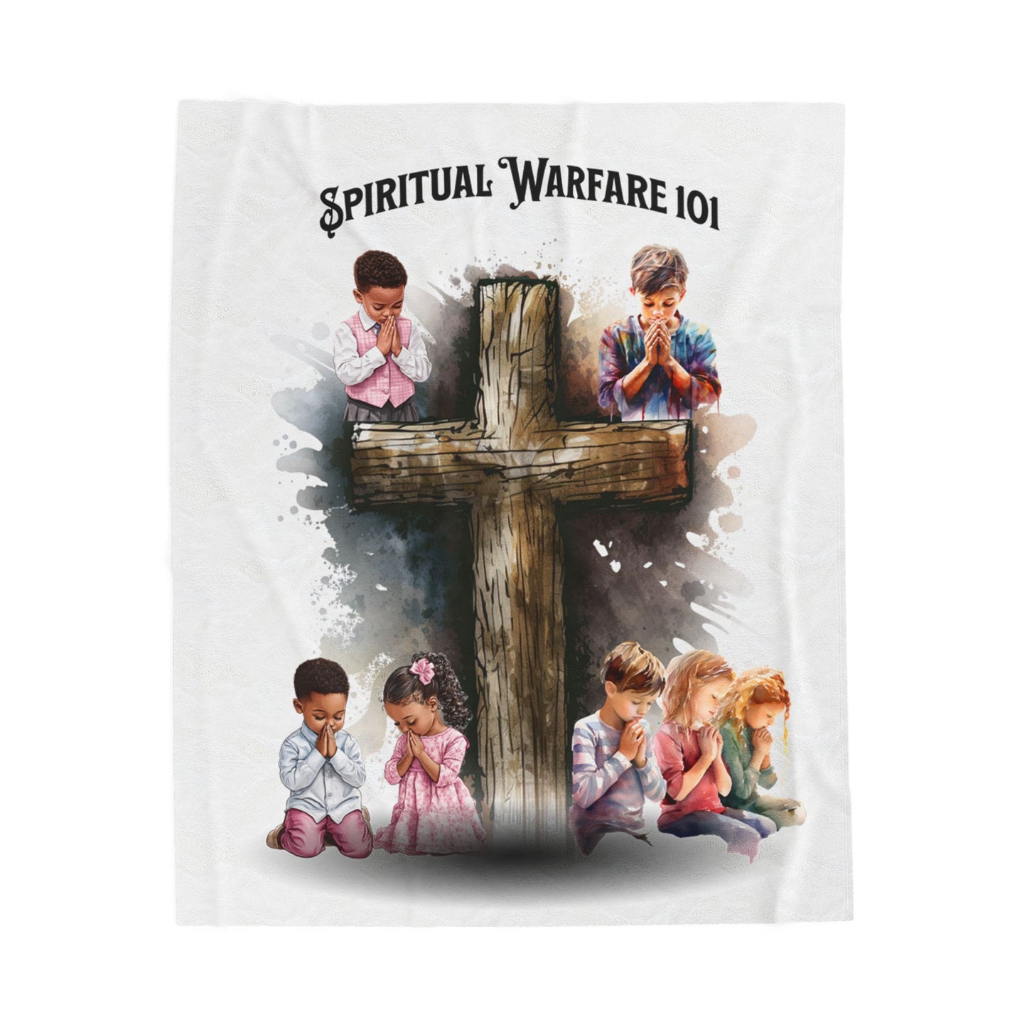 Velveteen Plush Blanket-Praying Kids, Faith-Based