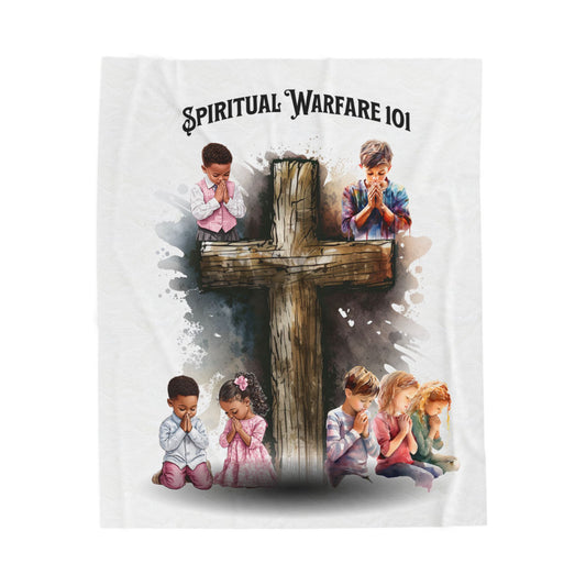 Velveteen Plush Blanket-Praying Kids, Faith-Based