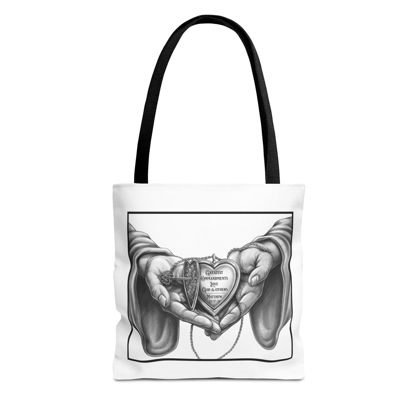 Greatest Commandments: Love God & Others, Christian Tote Bag, Inspirational, Bible Faith