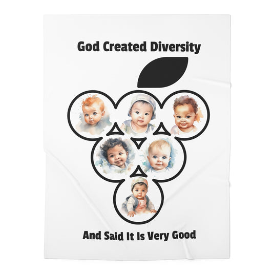 Baby Swaddle Blanket — "God Created Diversity" Multicultural Newborn Swaddle