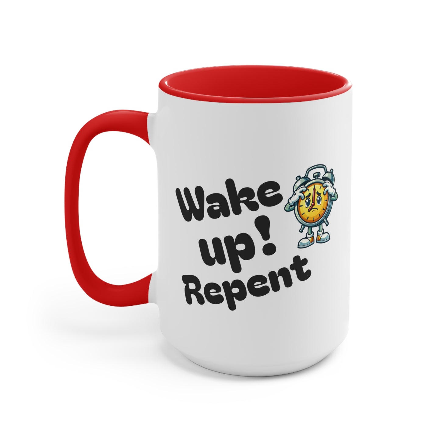Wake Up & Repent Accent Mug - Motivational Coffee Cup, Faith-Based