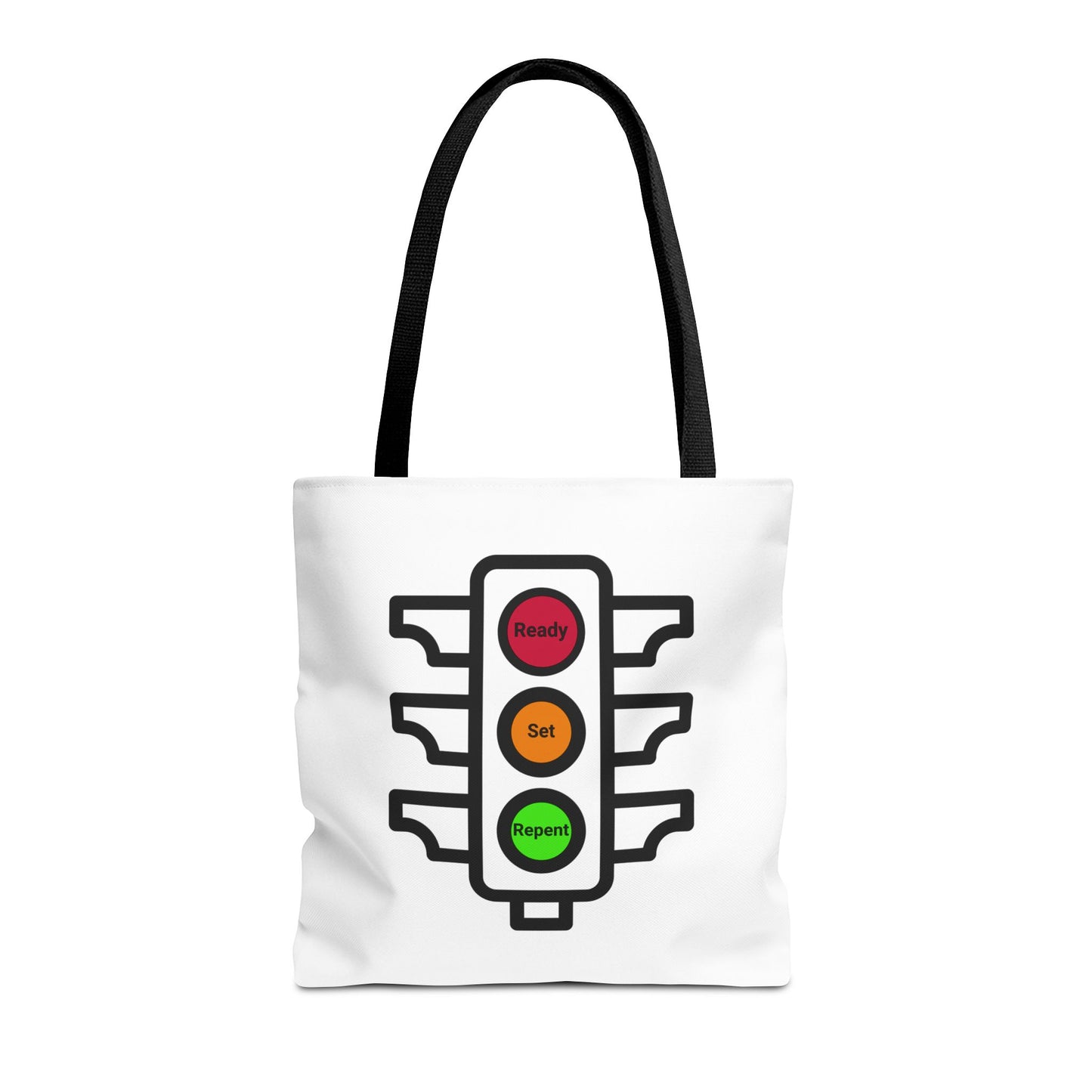 Ready-Set-Repent Tote, Christian Tote Bag, Inspirational Christian Gift, Bible Faith