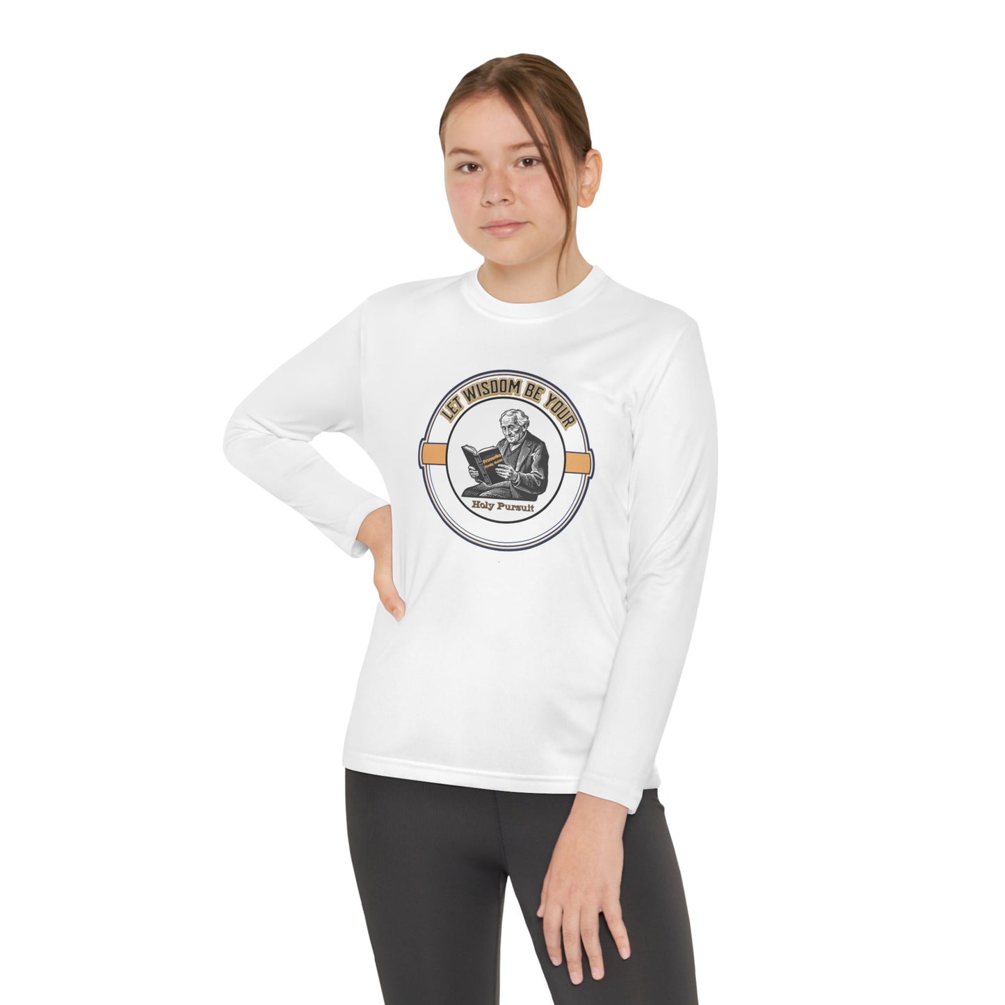 Let Wisdom Be Your Holy Pursuit, Youth Long Sleeve Tee — Christian, Faith-Based