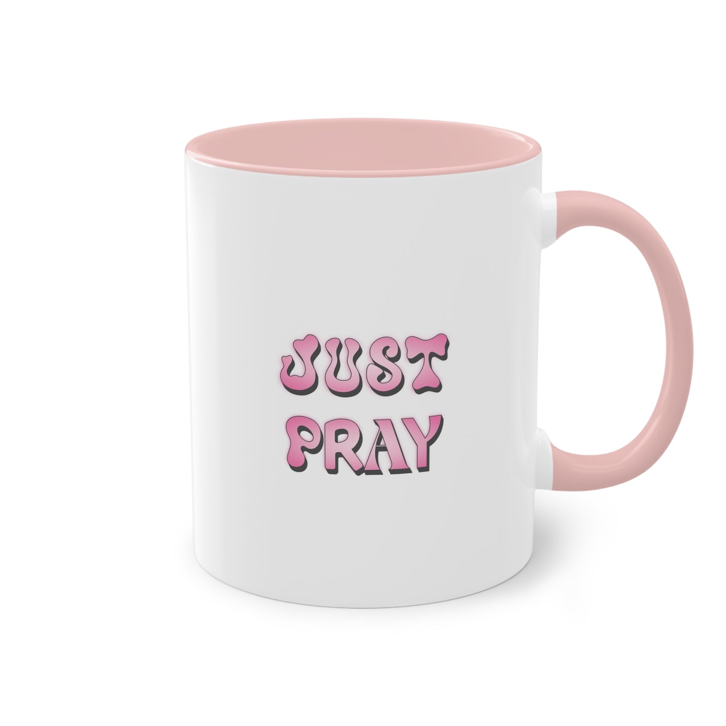 Just Pray, Christian Mug, Ceramic 11 oz Coffee Mug, Christian Faith Gift, Faith-Based