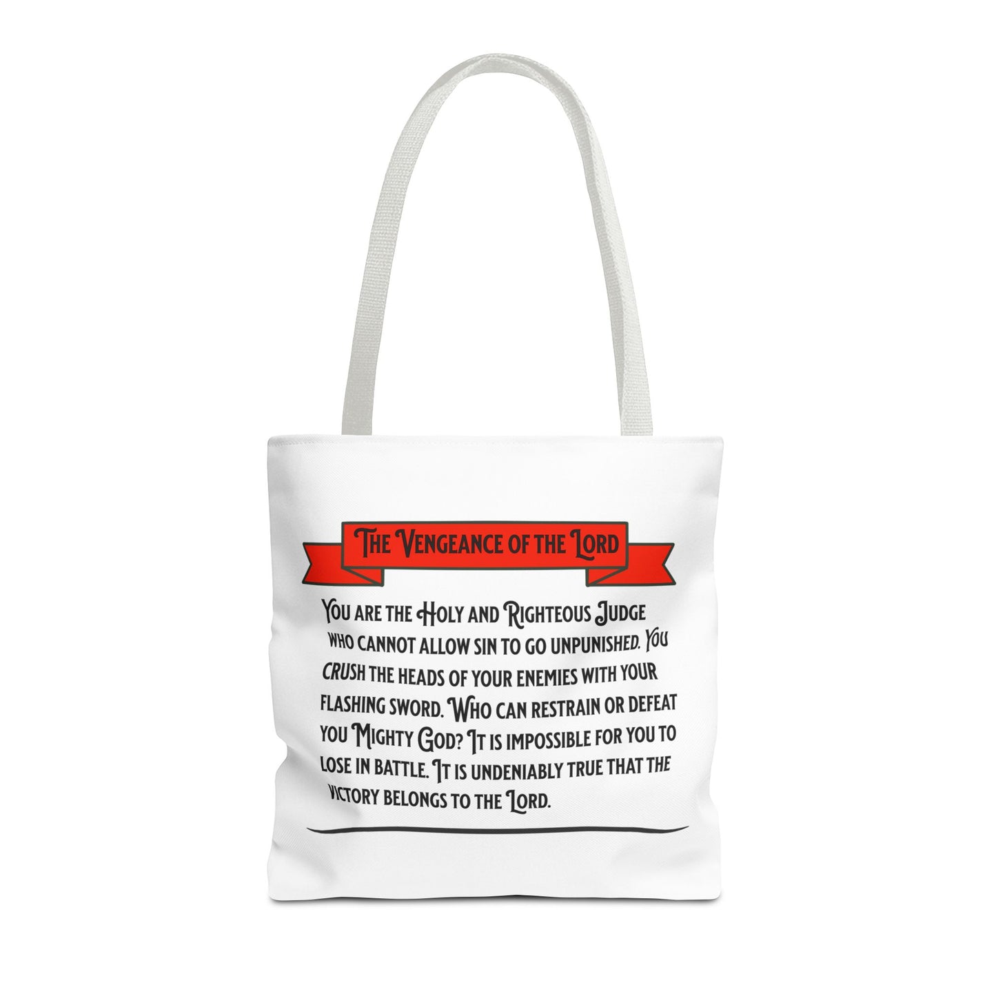 The Vengeance of the Lord, Christian Tote Bag, Inspirational Christian Gift, Bible Faith