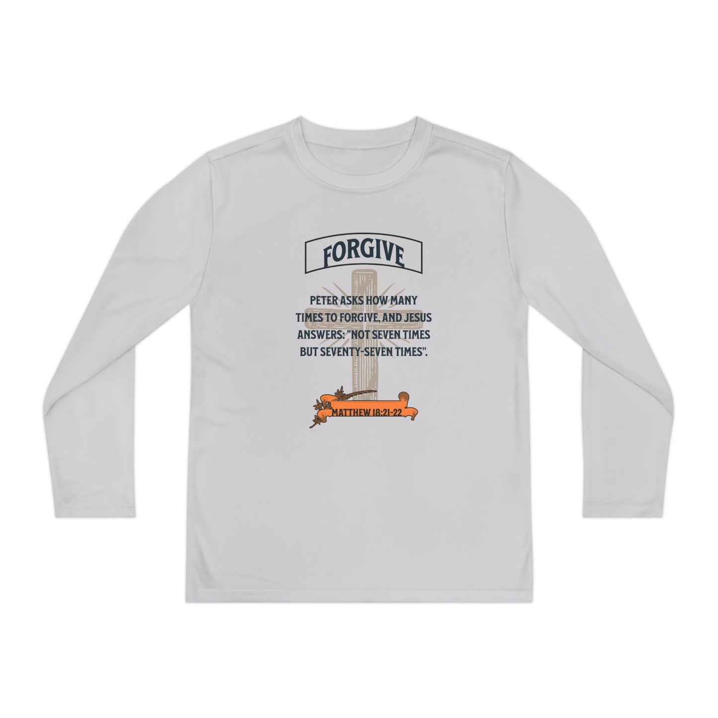 Youth Long Sleeve Tee — Forgive, Christian, Faith-Based