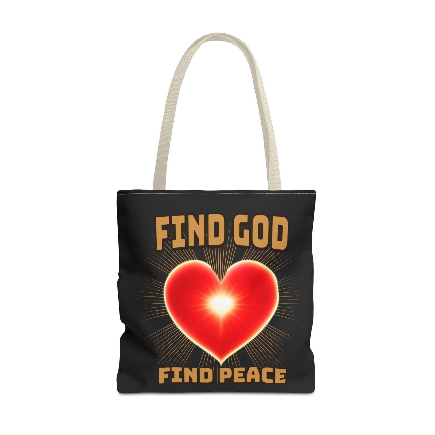 Find God-Find Peace, Christian Tote Bag, Inspirational, Bible Faith