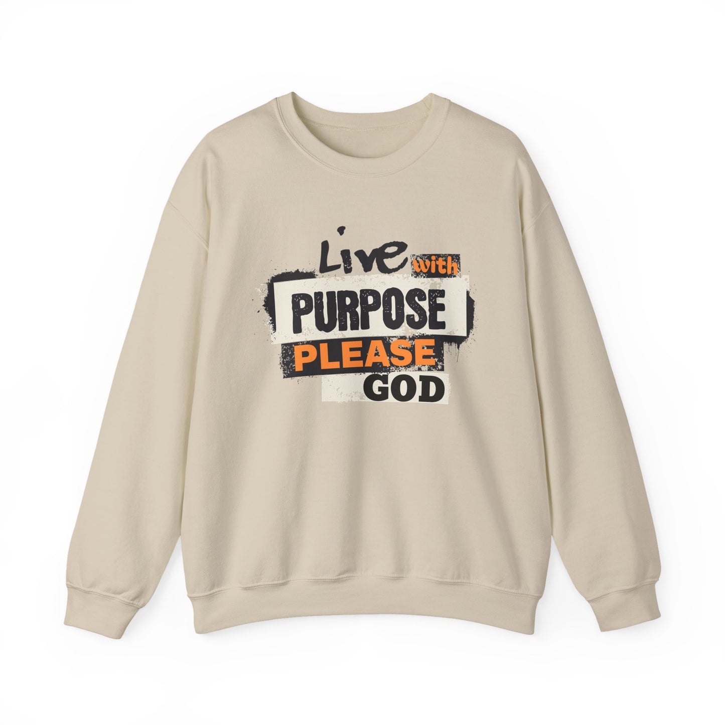 Live with Purpose, Please God, Faith-Based, Repentance, Unisex Heavy Blend Sweatshirt