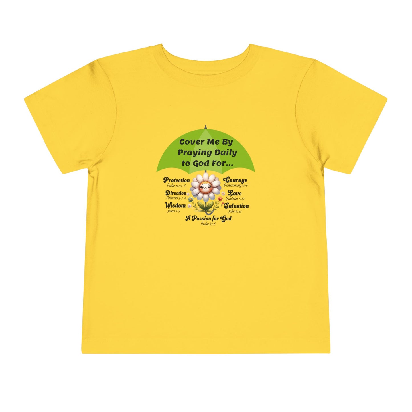 Toddler Short Sleeve Tee, Christian, Faith-Based, Cover Me With Prayer