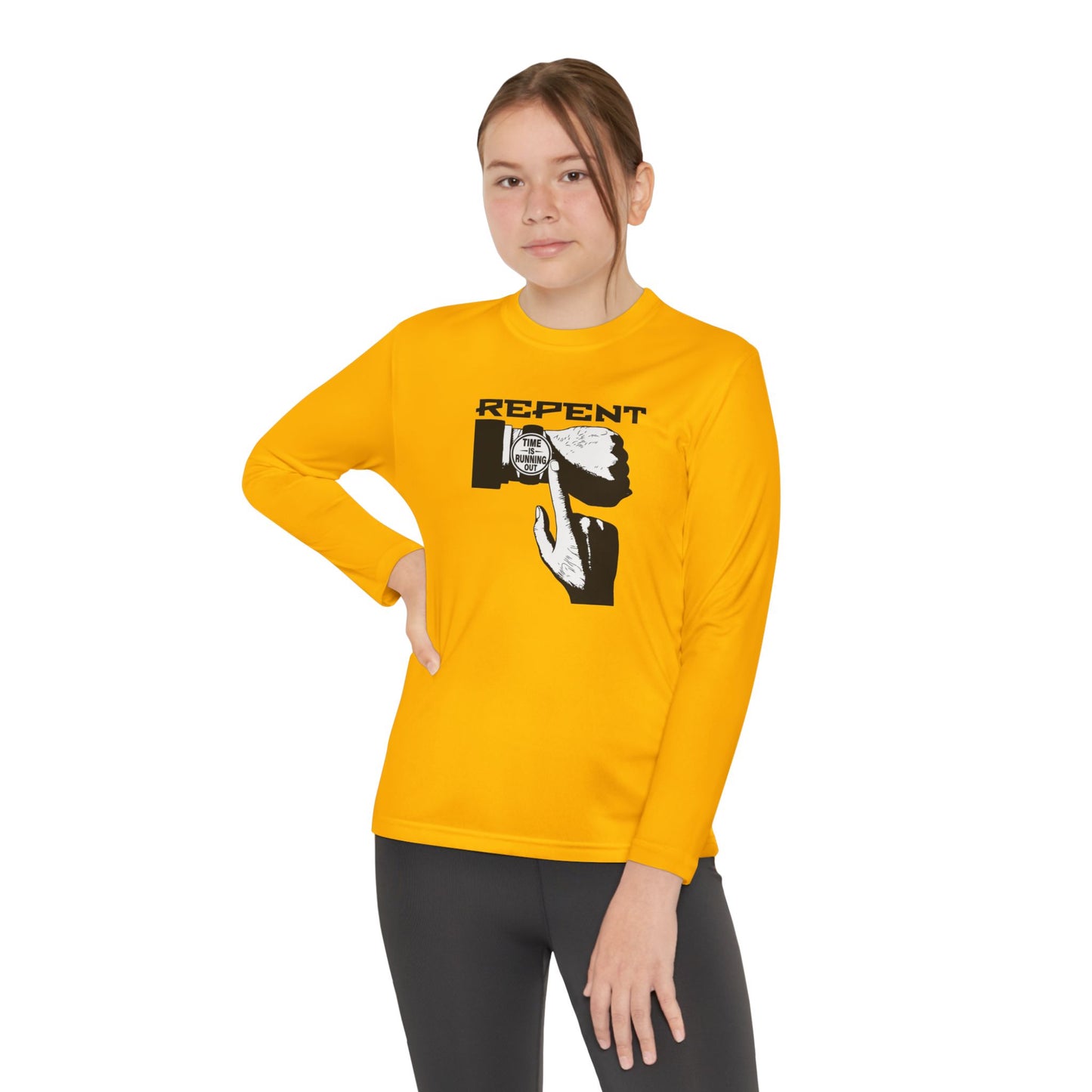 Time is Running Out, Youth Long Sleeve Tee — Christian, Faith-Based