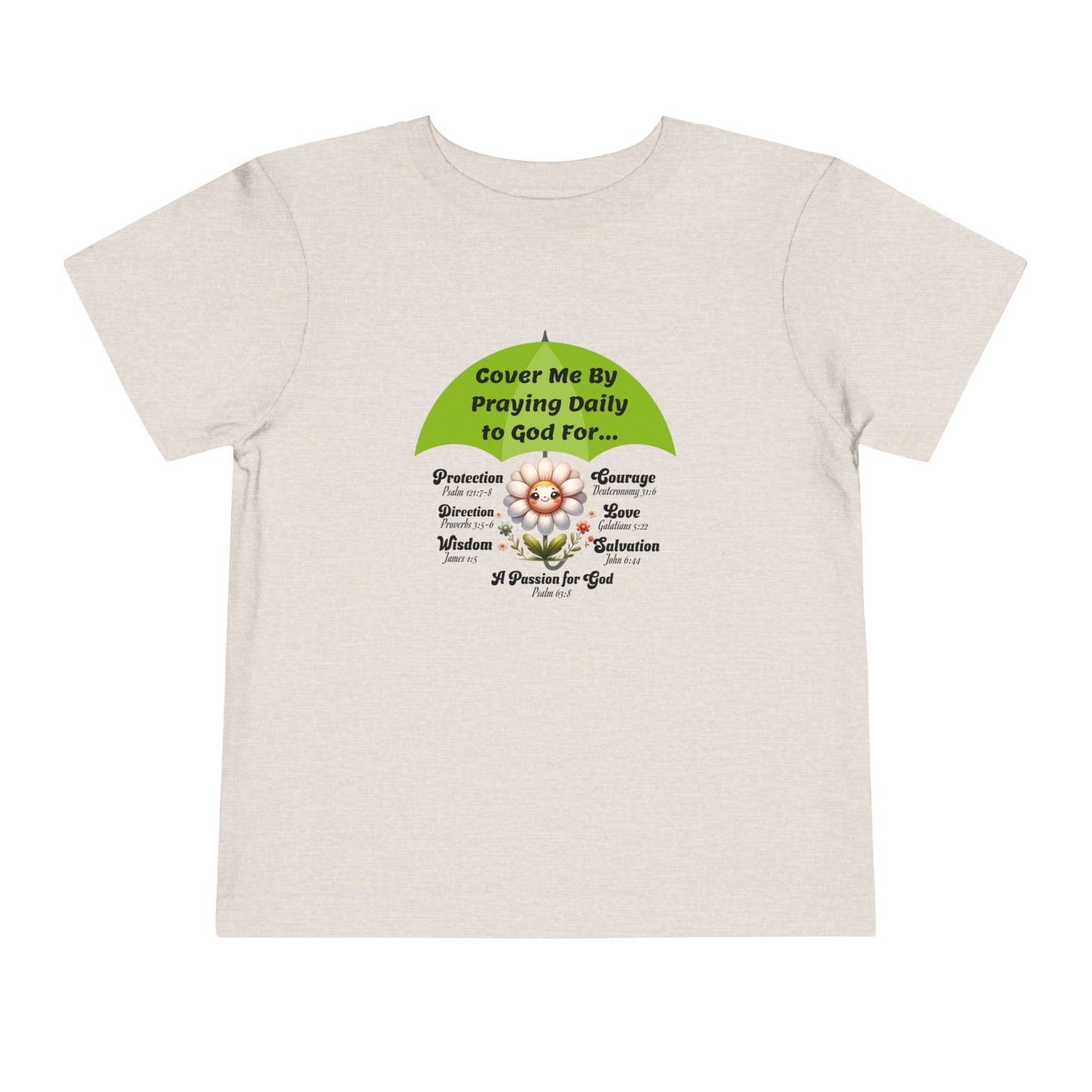 Toddler Short Sleeve Tee, Christian, Faith-Based, Cover Me With Prayer