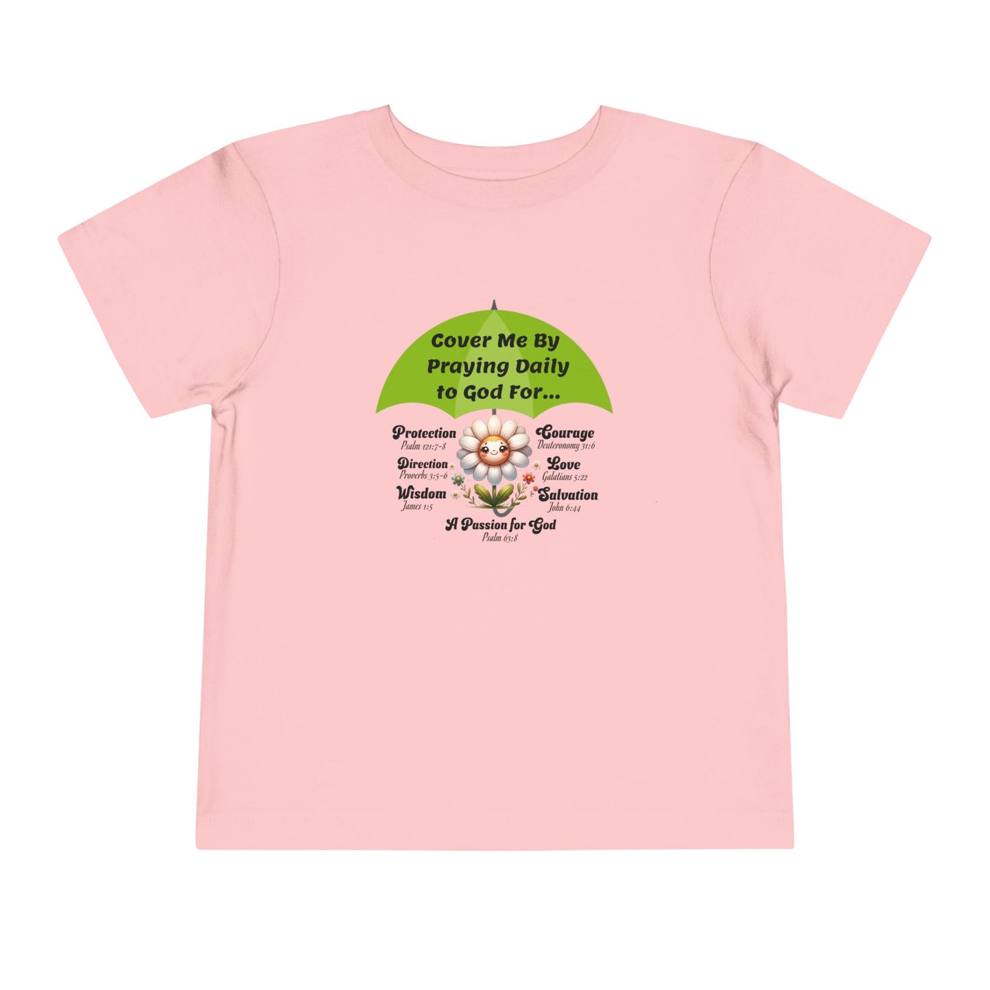 Toddler Short Sleeve Tee, Christian, Faith-Based, Cover Me With Prayer