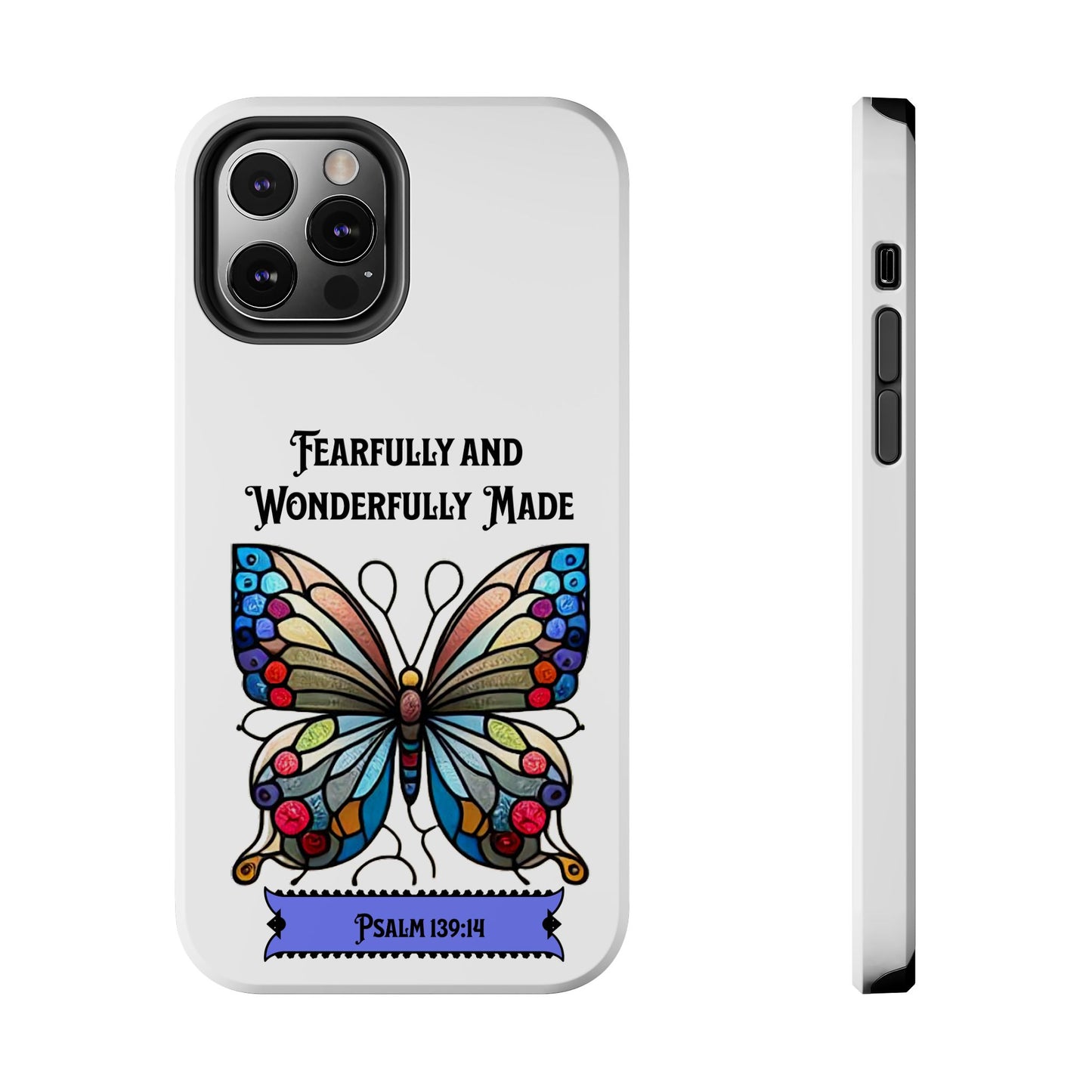 Fearfully and Wonderfully Made-Butterfly Phone Case, Christian, Faith-Based