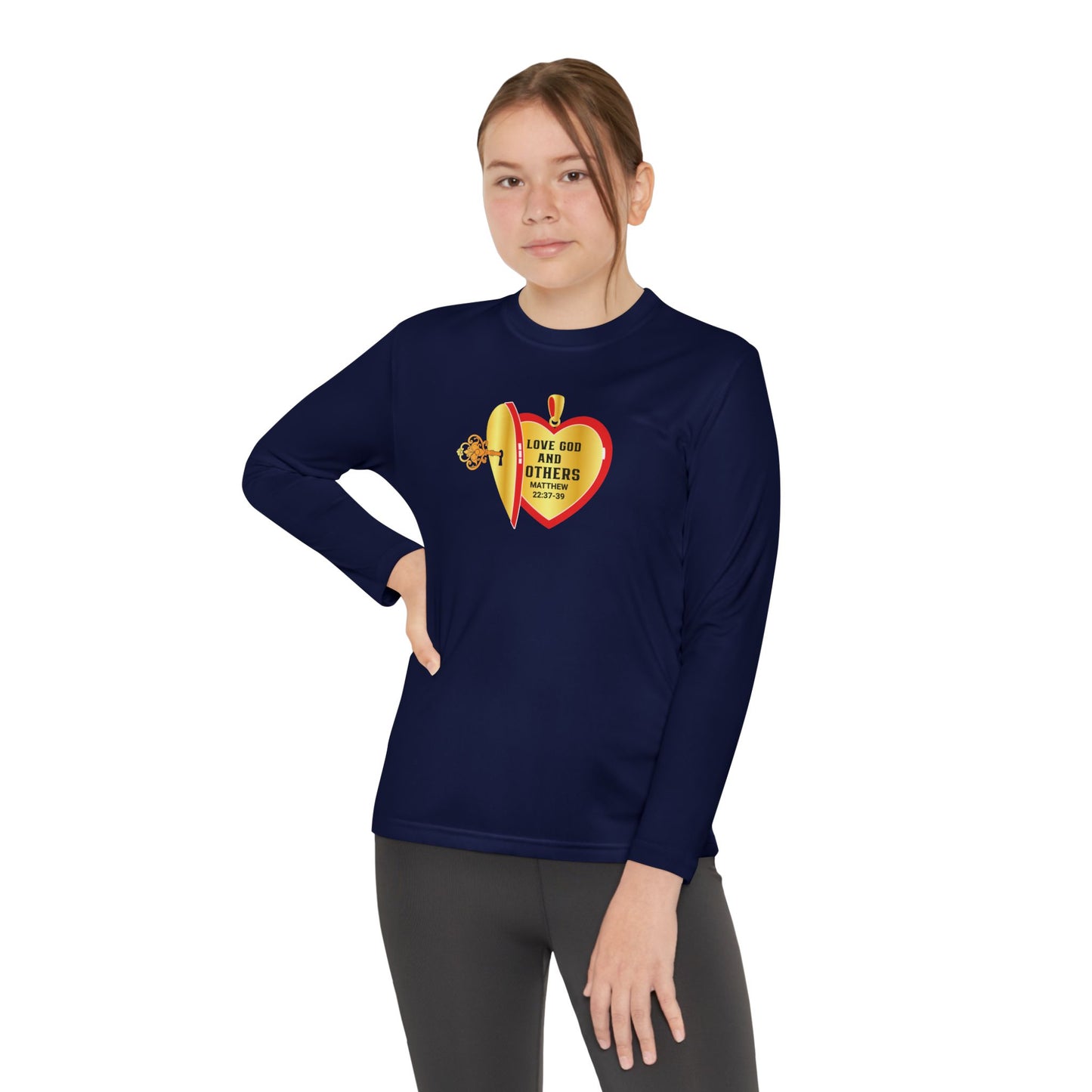 Love God & Others, Youth Long Sleeve Tee — Christian, Faith-Based