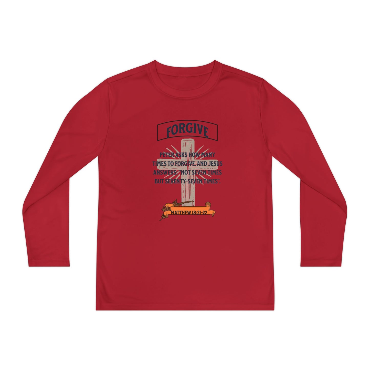 Youth Long Sleeve Tee — Forgive, Christian, Faith-Based