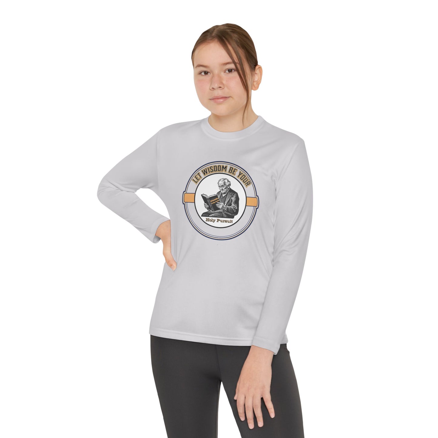 Let Wisdom Be Your Holy Pursuit, Youth Long Sleeve Tee — Christian, Faith-Based