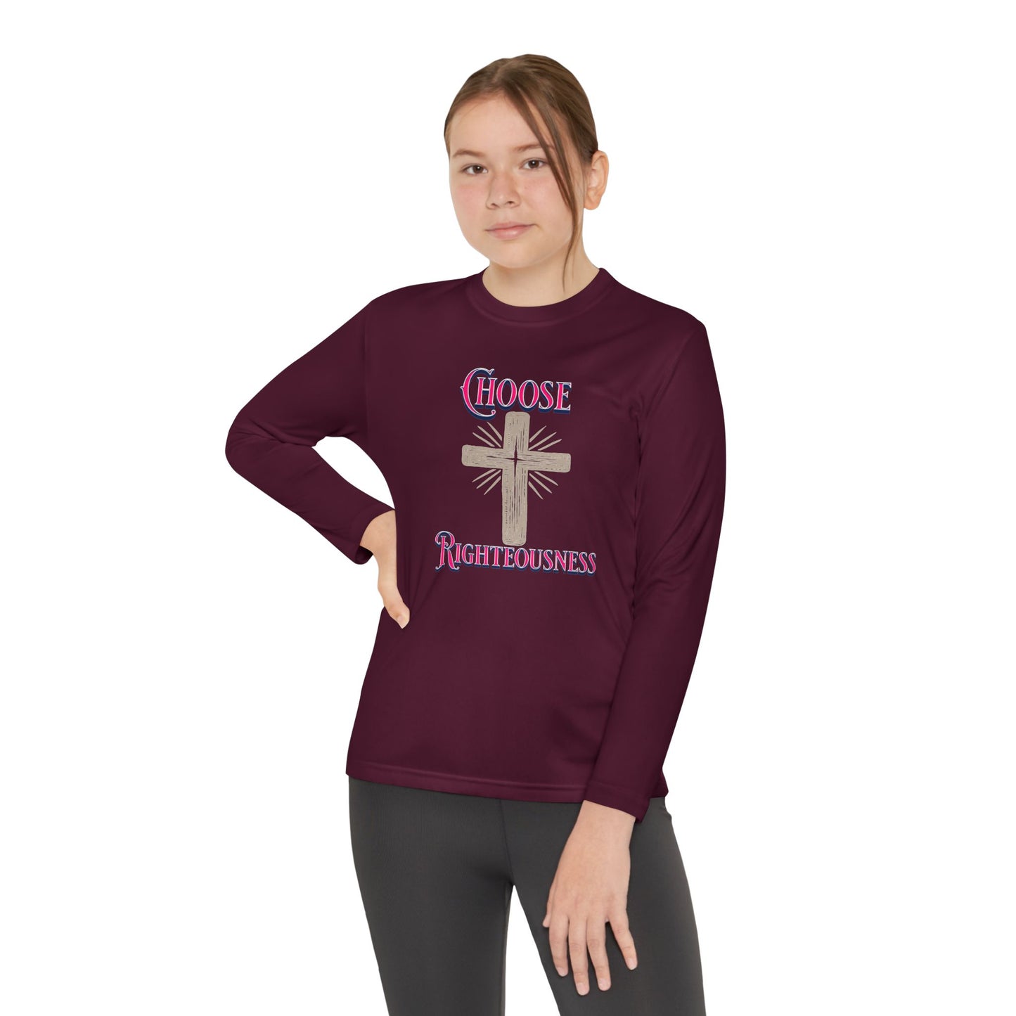 Choose Righteousness, Youth Long Sleeve Tee — Christian, Faith-Based