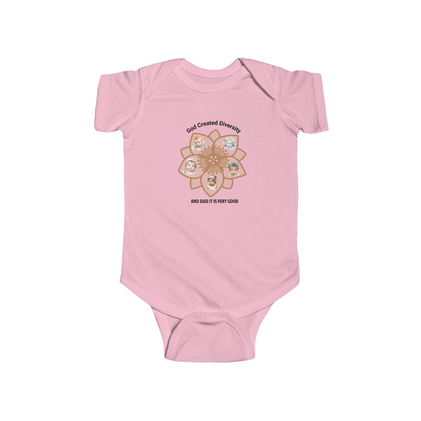 Bodysuit - 'God Created Diversity, Floral Design, Christian, Faith-Based