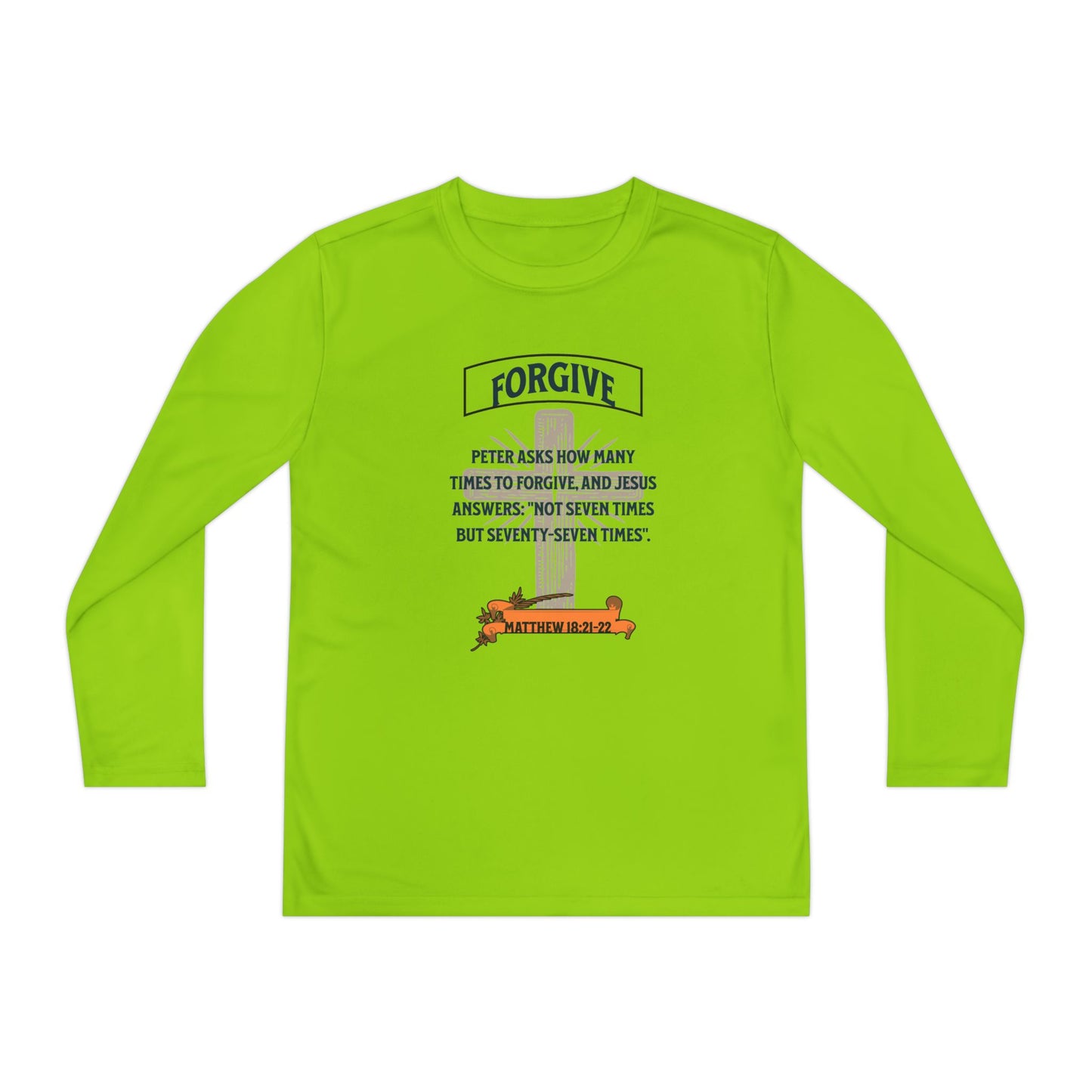 Youth Long Sleeve Tee — Forgive, Christian, Faith-Based