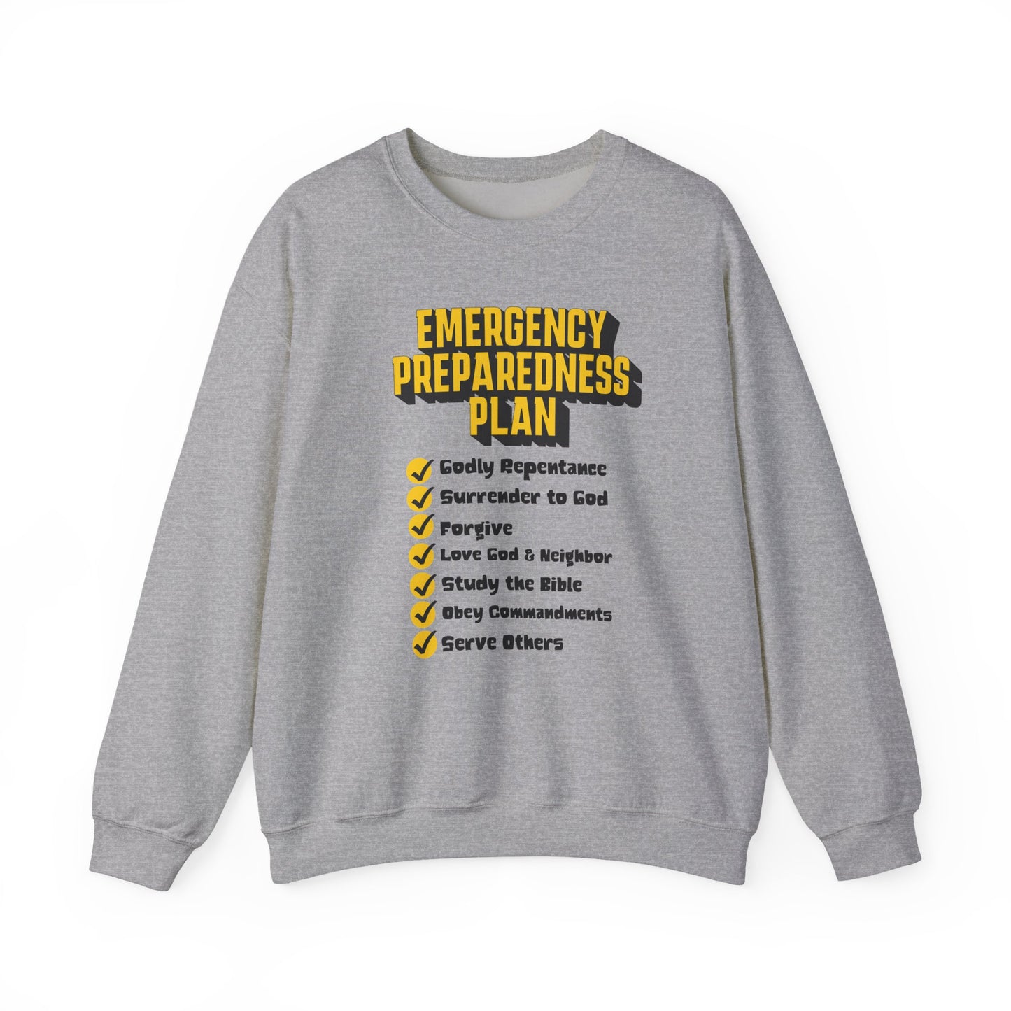 Emergency Preparedness Plan, Faith-Based, Repentance, Unisex Heavy Blend Sweatshirt