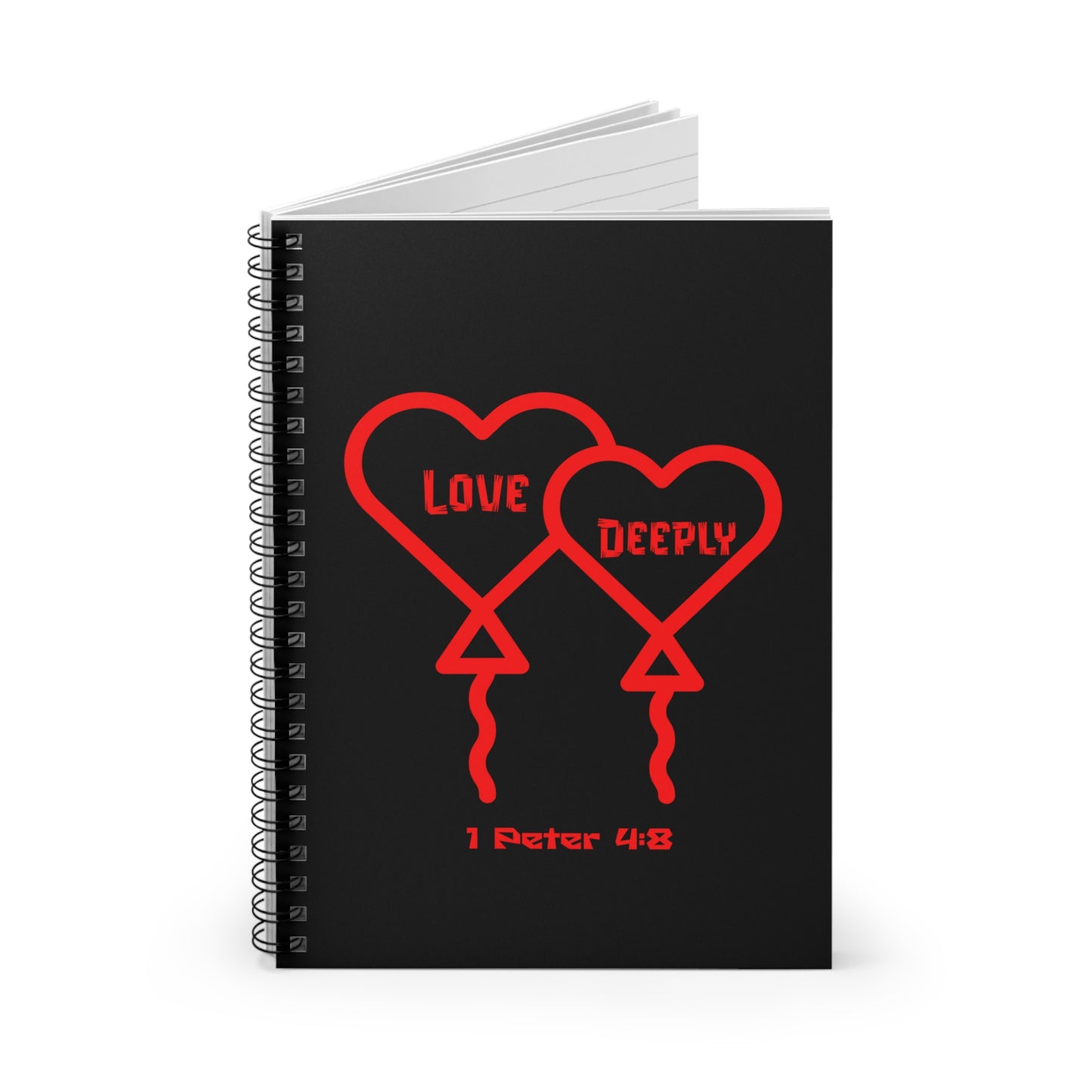 Love Deeply Notebook — Spiral Ruled Journal for Positivity & Gifts