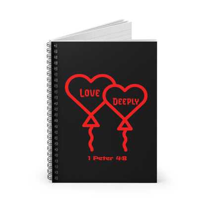Love Deeply Notebook — Spiral Ruled Journal for Positivity & Gifts