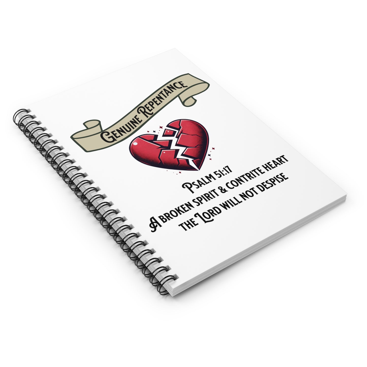 Genuine Repentance-Spiral Ruled Journal for Positivity & Gifts, Faith-Based