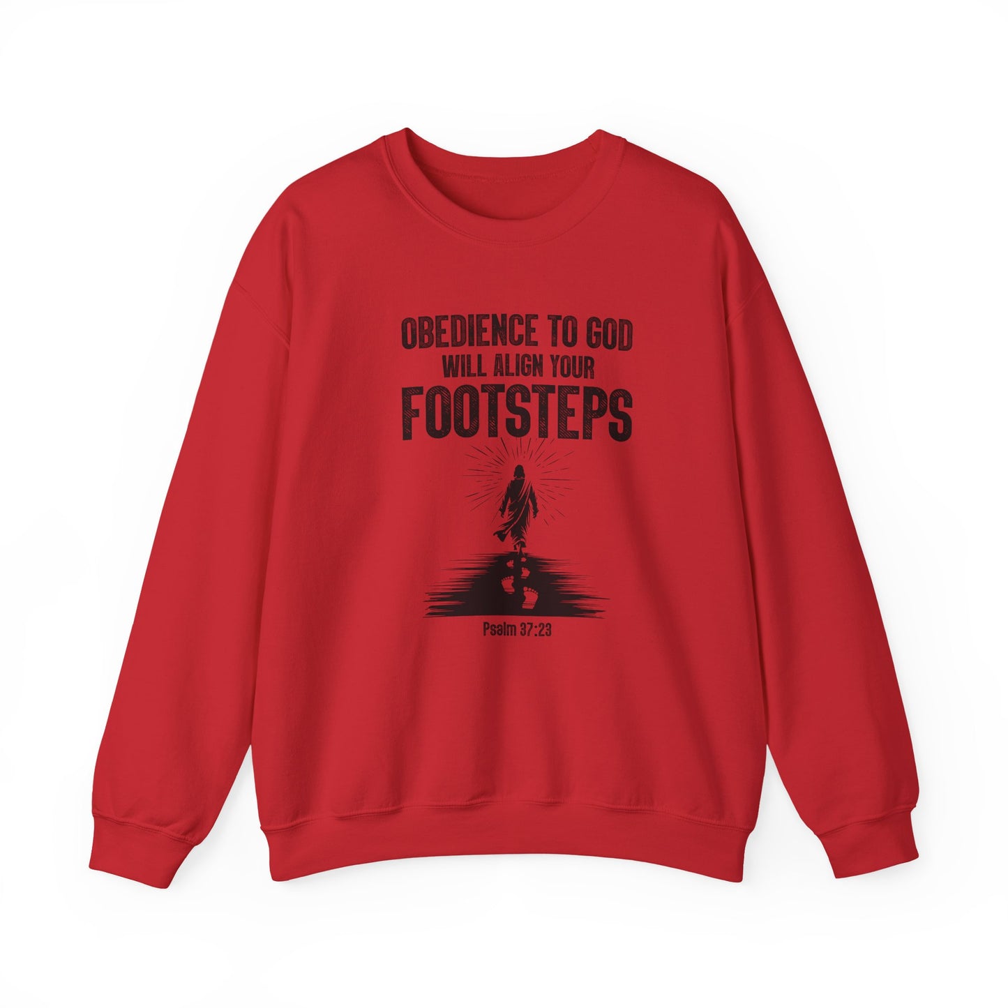 Obedience To God Will Align Footsteps, Faith-Based, Repentance, Unisex Heavy Blend Sweatshirt