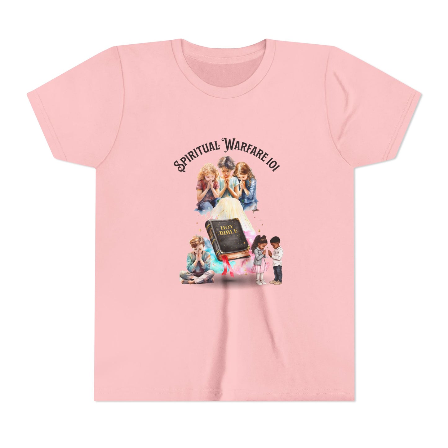 Spiritual Warfare Youth Tee — Kids Christian Prayer & Bible Design, Faith-Based