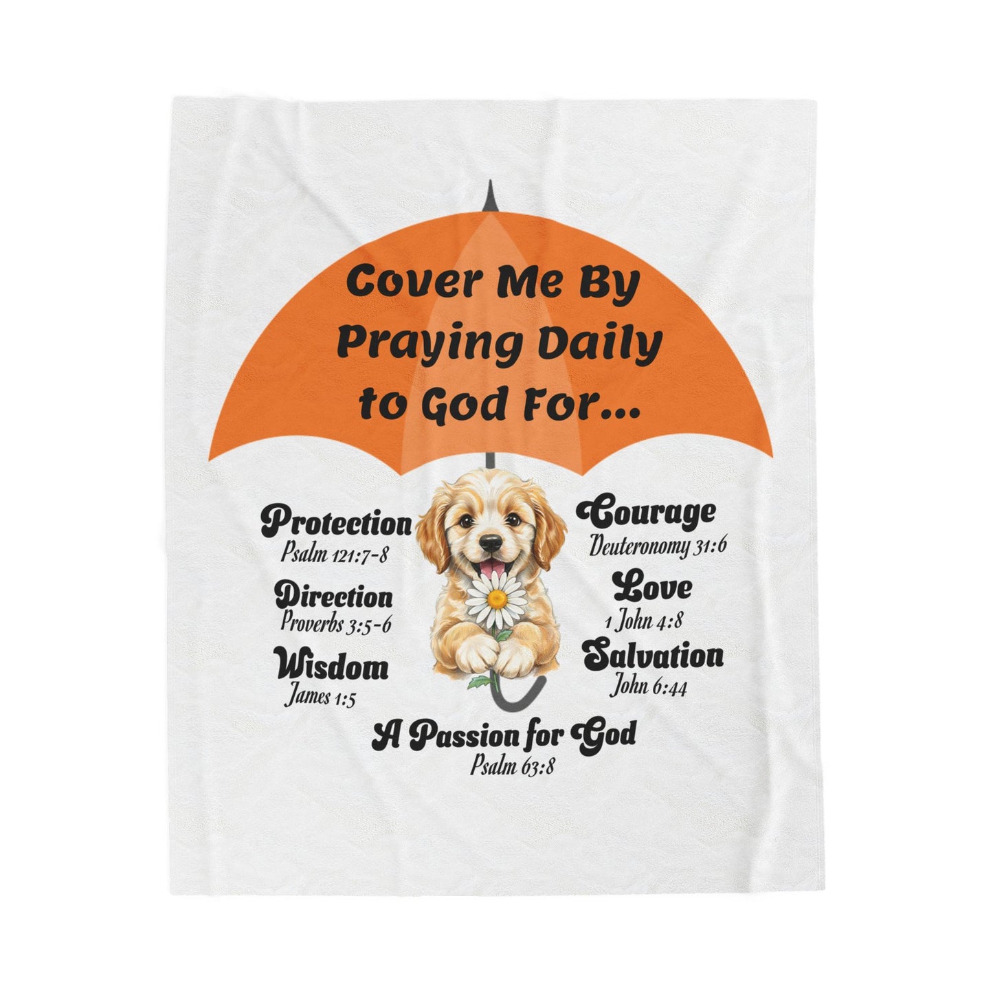 Inspirational Prayer Blanket — "Cover Me By Praying Daily to God For..." Velveteen Plush