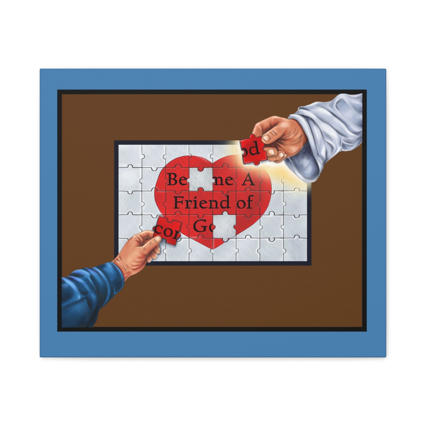 Matte Canvas, Stretched, Become a Friend of God Puzzle Design, Faith-Based, Christian