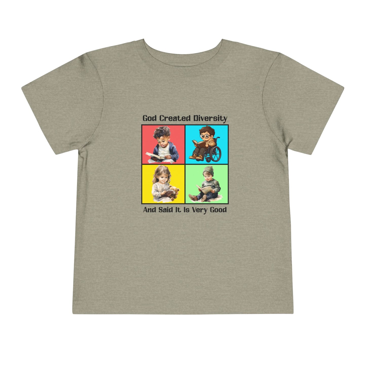 Toddler Short Sleeve Tee, Christian, Faith-Based, Diversity Design,