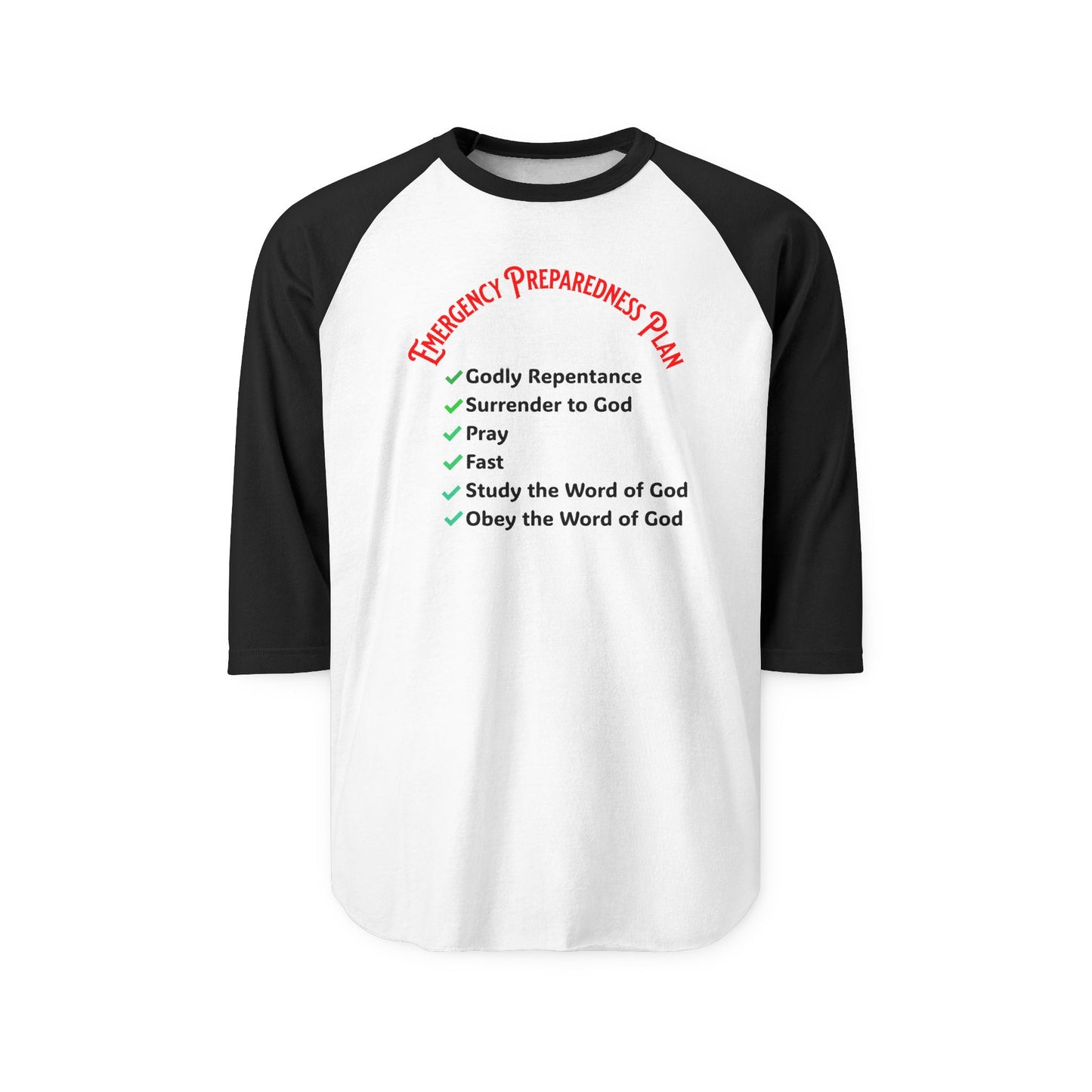 Emergency Preparedness Plan, Christian T-Shirt, Faith-Based