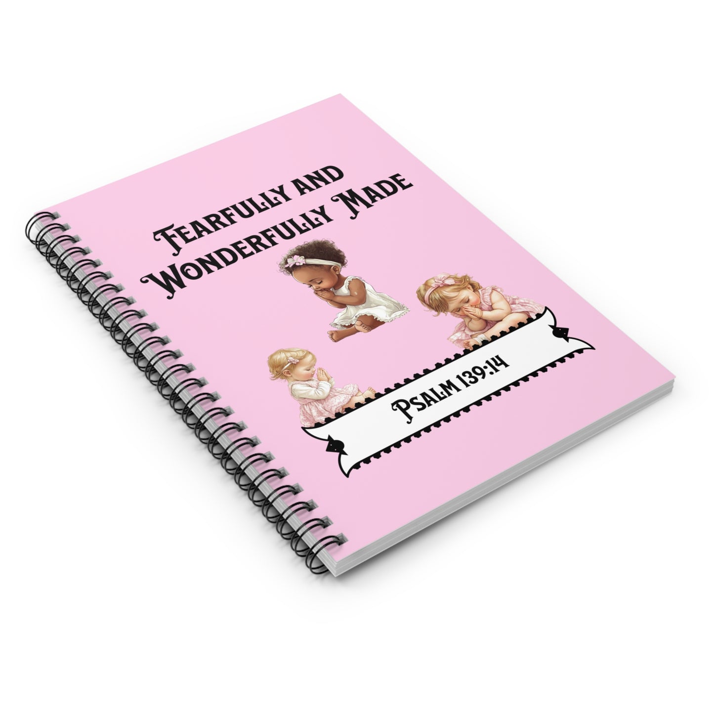 Fearfully and Wonderfully Made-Toddlers Praying-Spiral Ruled Journal for Positivity & Gifts