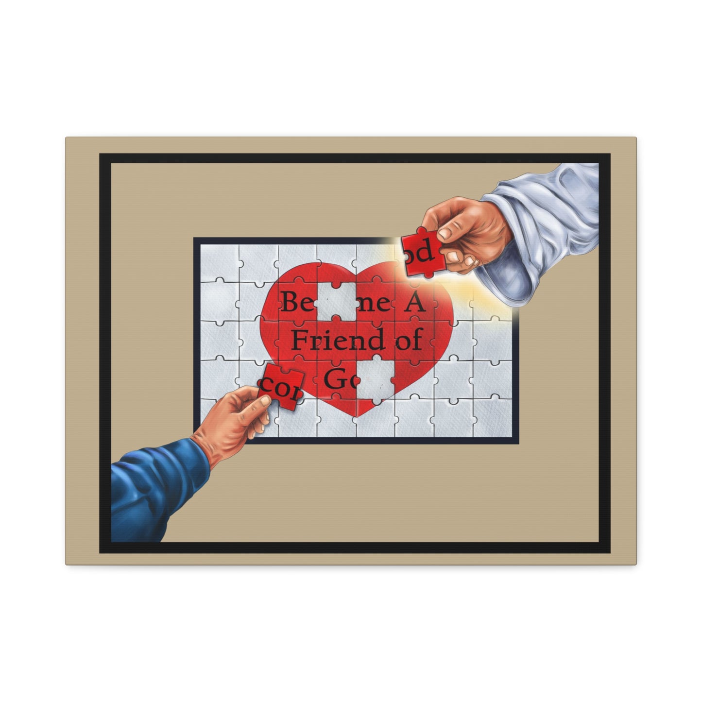 Become a Friend of God Puzzle Design, Christian, Faith-Based, Matte Canvas, Stretched