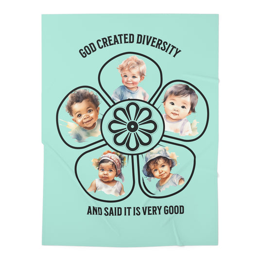 God Created Diversity Baby Swaddle Blanket – Multicultural Newborn Swaddle