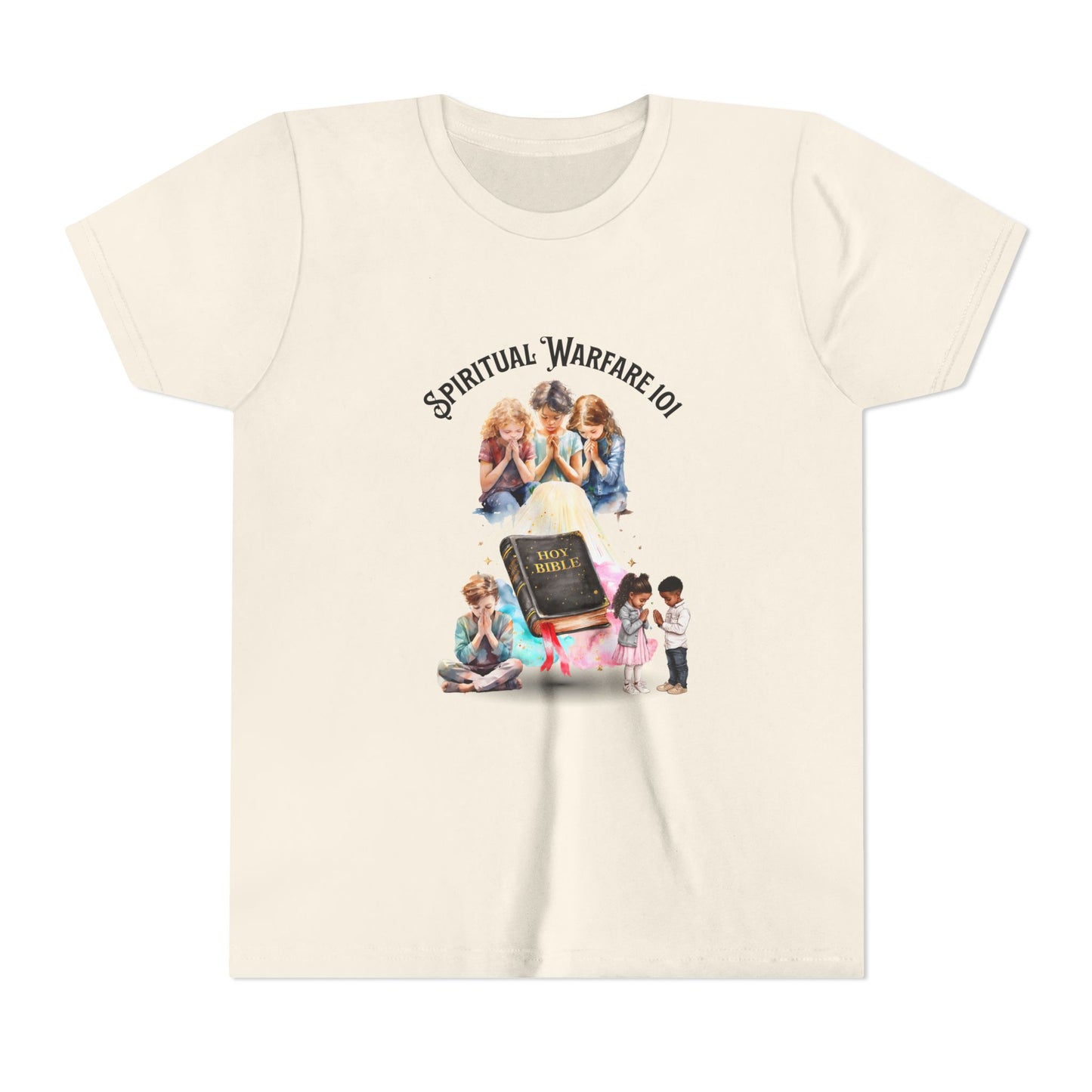 Spiritual Warfare Youth Tee — Kids Christian Prayer & Bible Design, Faith-Based