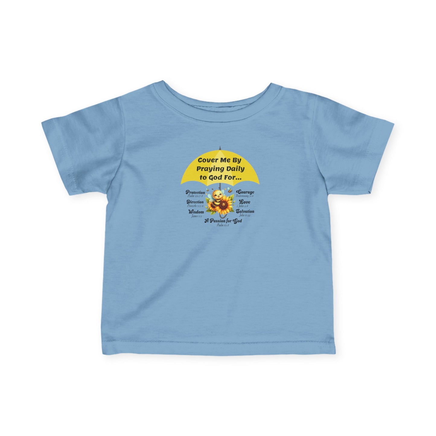 "Cover Me By Praying Daily" Christian Baby Shirt | Religious Infant Top | Bubble Bee