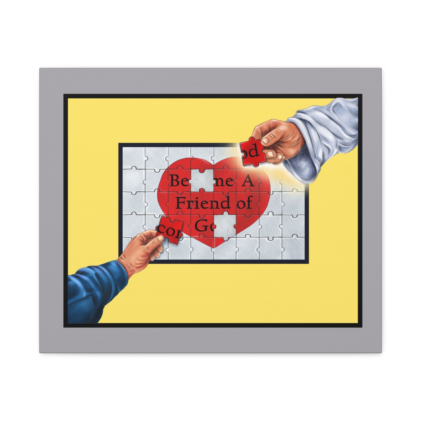 Become a Friend of God Puzzle Design, Matte Canvas, Stretched, Faith-Based, Christian