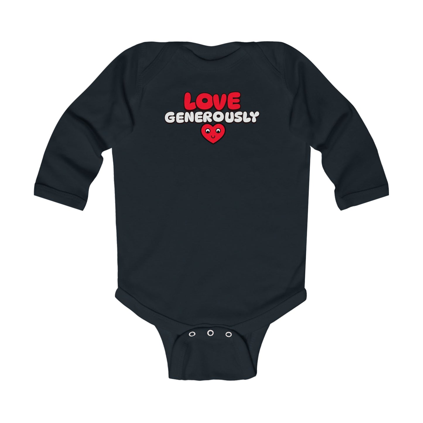 Baby Bodysuit - Love Generously, Christian Infant Long Sleeve Onesie, Faith-Based