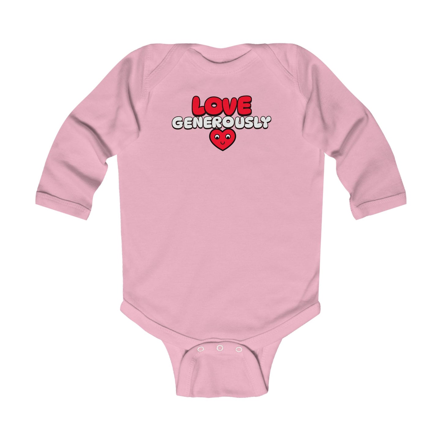 Baby Bodysuit - Love Generously, Christian Infant Long Sleeve Onesie, Faith-Based