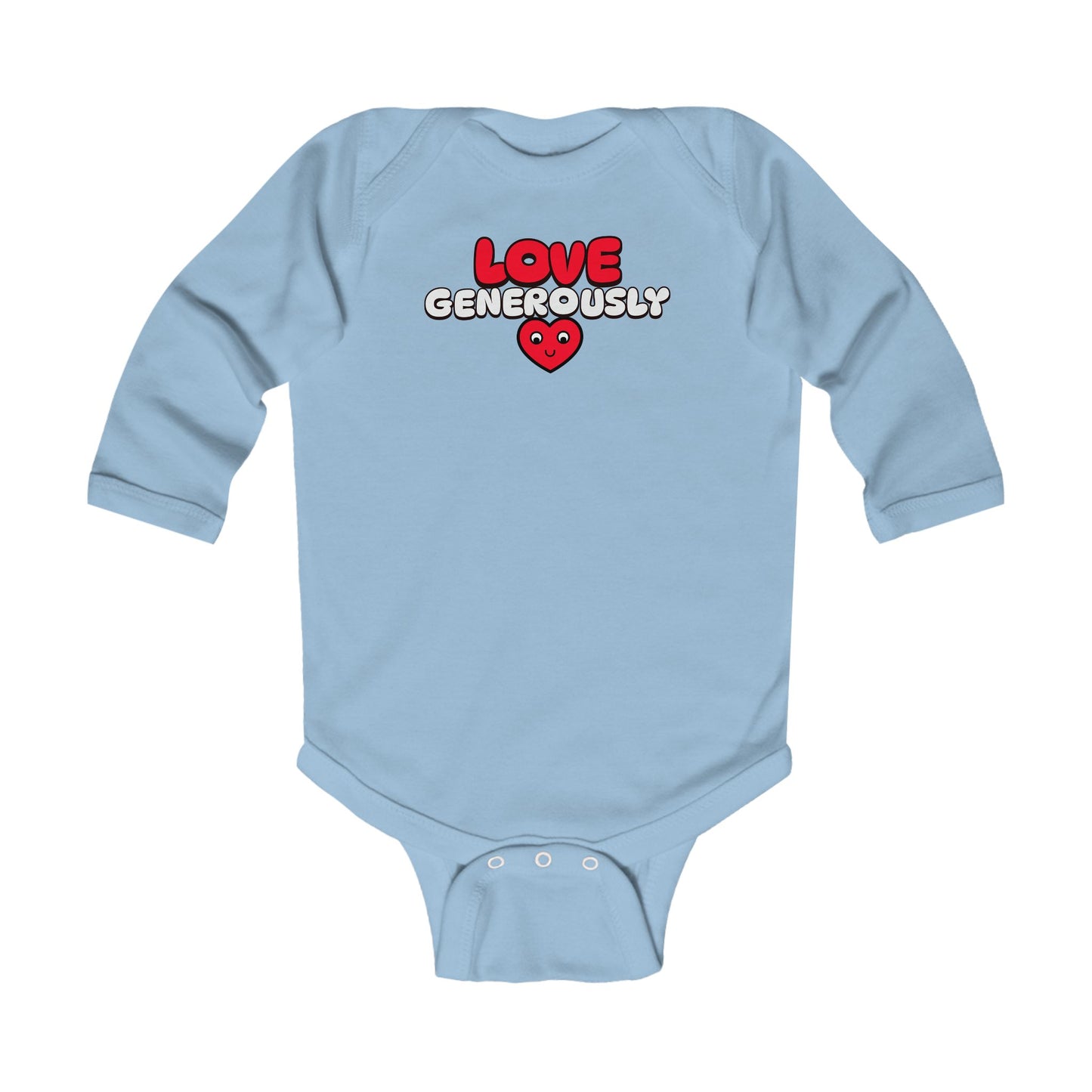 Baby Bodysuit - Love Generously, Christian Infant Long Sleeve Onesie, Faith-Based