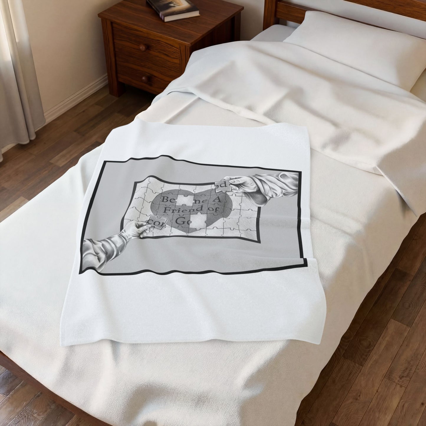 Velveteen Plush Blanket-Become a Friend of God, Faith-Based, Christian