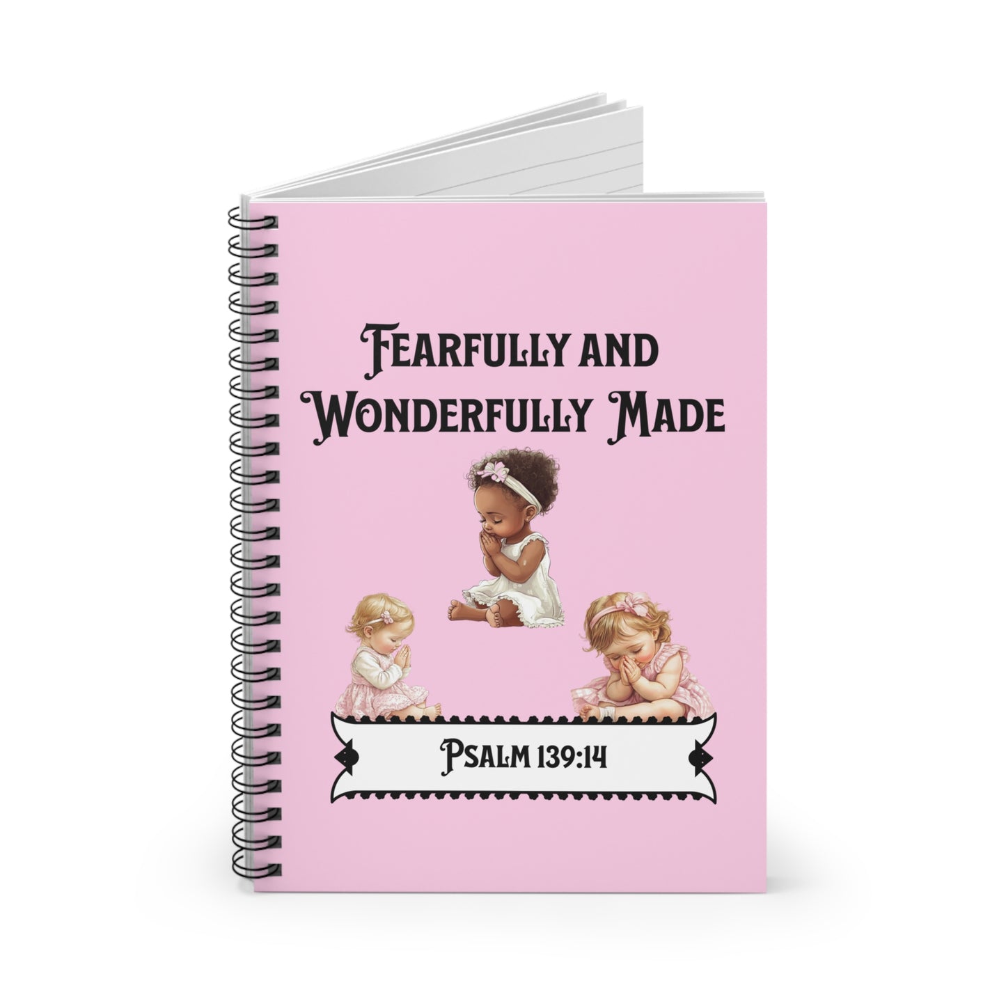 Fearfully and Wonderfully Made-Toddlers Praying-Spiral Ruled Journal for Positivity & Gifts